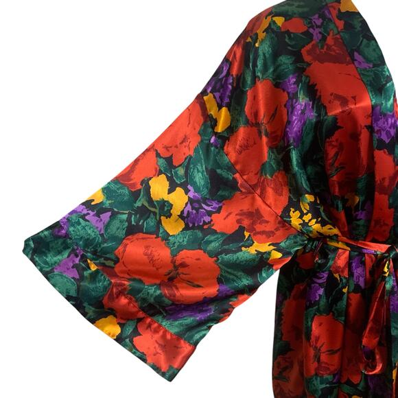 Vintage Victoria Secret Floral Kimono Robe Womens Size L - Picture 3 of 10